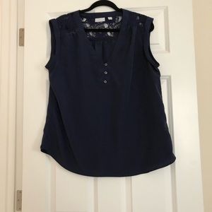Navy sleeveless blouse